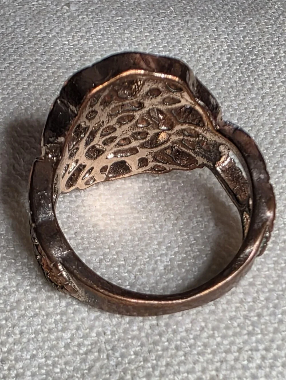 Filigree Floral Statement Ring Crystal Accent Rose Gold Tone Size 7